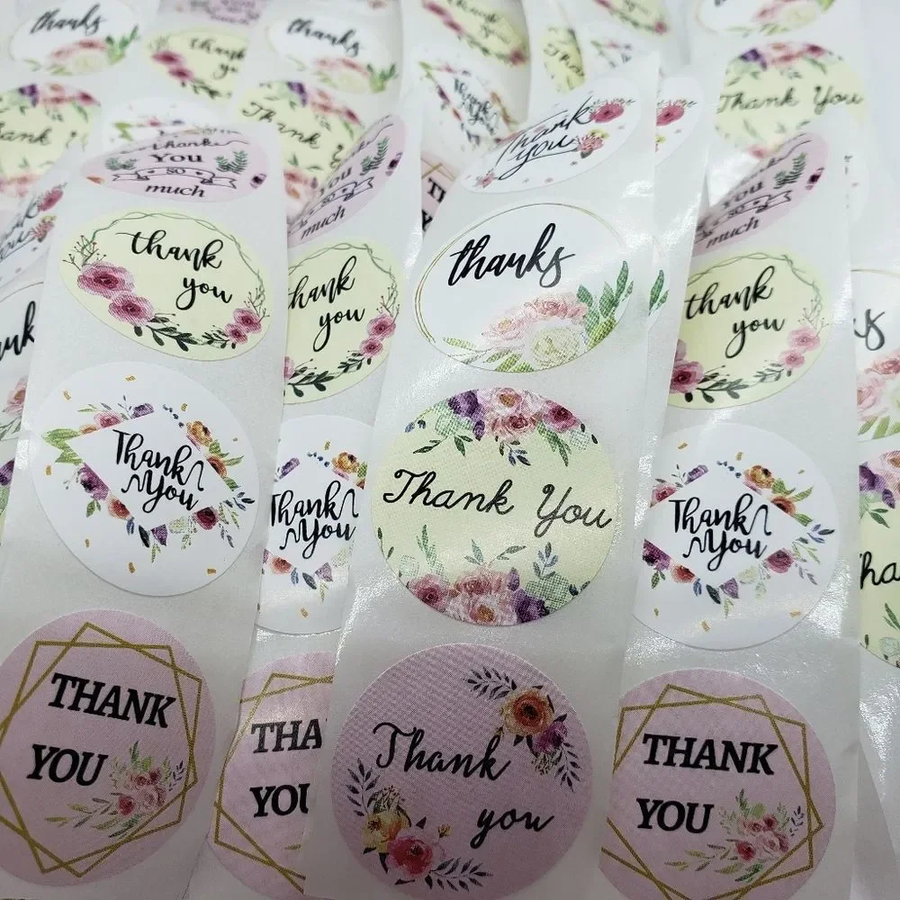 8/$20 100ct Thank You Stickers 8 Designs Round 1